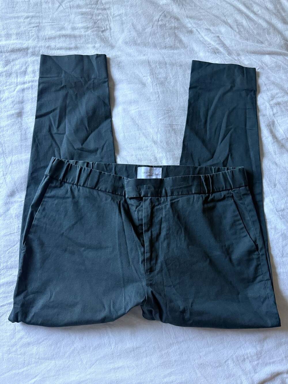 L'Estrange London Trousers Size M Slate Gray Cotton Chinos